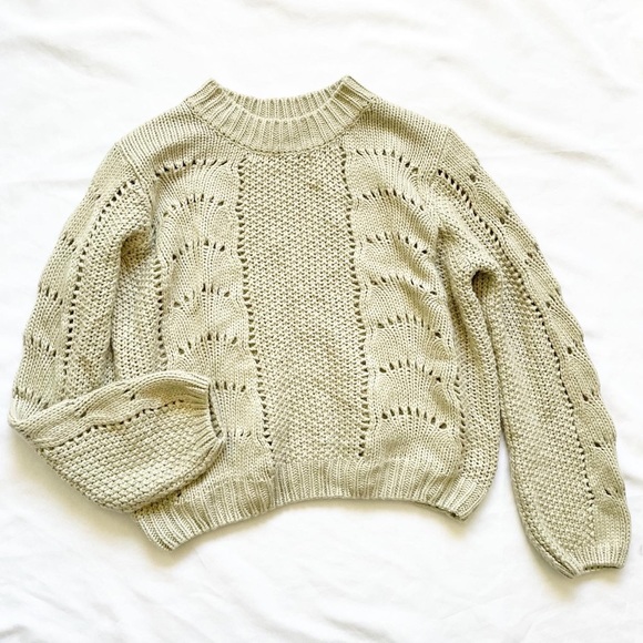 Woven Heart Sweaters - Woven Heart Sage Green Mock Neck Chunky Sweater